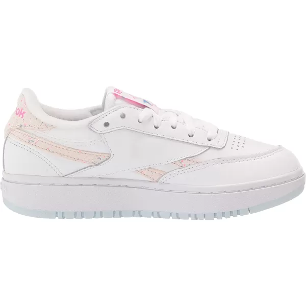 imageReebok Womens Club C Double Sneaker in WhiteGlass BlueAtomic Pink