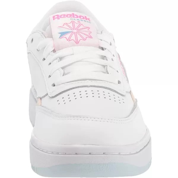 imageReebok Womens Club C Double Sneaker in WhiteGlass BlueAtomic Pink