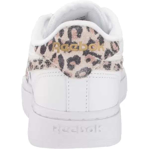 imageReebok Womens Club C Double SneakerWhiteCheetah PrintBlack