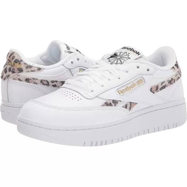 imageReebok Womens Club C Double SneakerWhiteCheetah PrintBlack