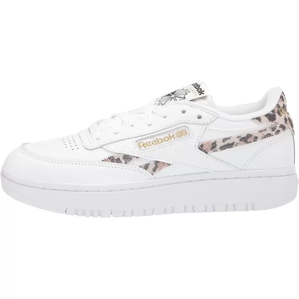 imageReebok Womens Club C Double SneakerWhiteCheetah PrintBlack