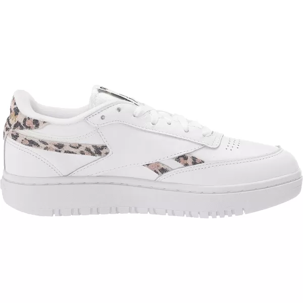 imageReebok Womens Club C Double SneakerWhiteCheetah PrintBlack