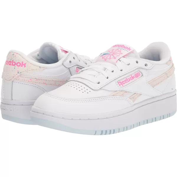 imageReebok Womens Club C Double SneakerWhiteGlass BlueAtomic Pink