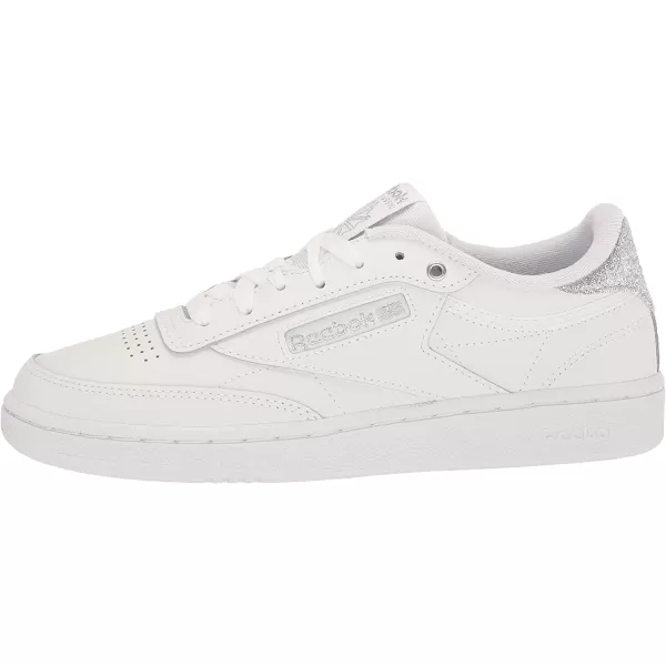 imageReebok Womens Club C Walking Shoe  White Silver Met