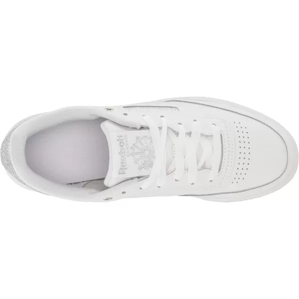 imageReebok Womens Club C Walking Shoe  White Silver Met