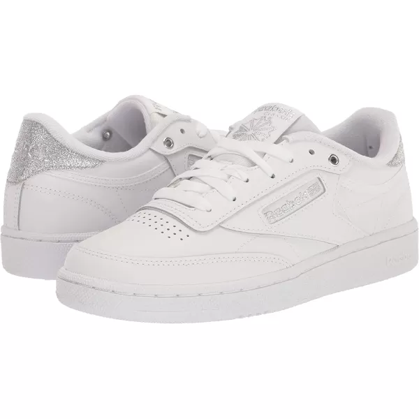 imageReebok Womens Club C Walking Shoe  White Silver Met