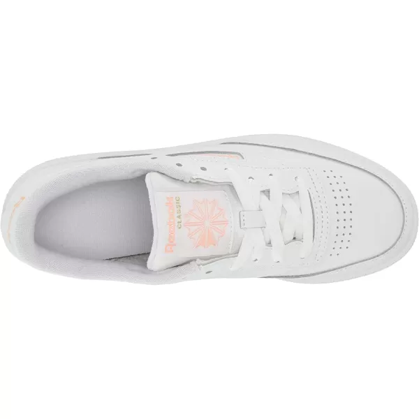 imageReebok Womens Club C Walking Shoe in White and Aura Orange