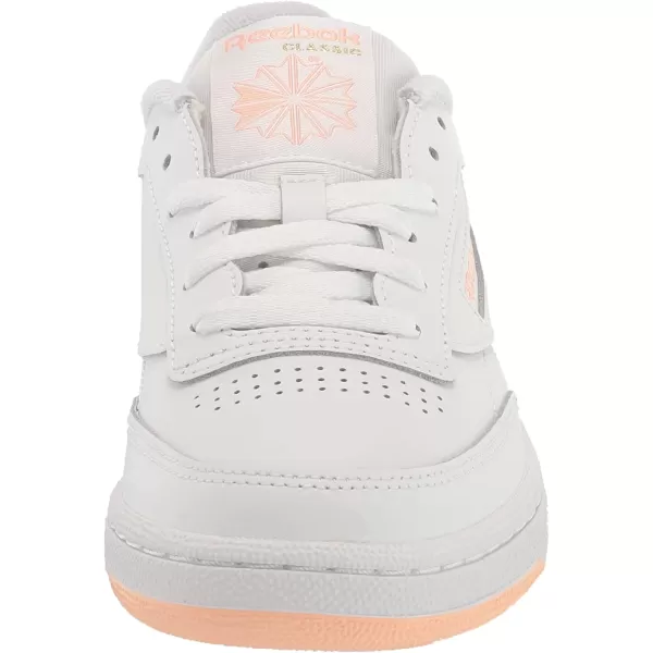 imageReebok Womens Club C Walking Shoe in White and Aura Orange