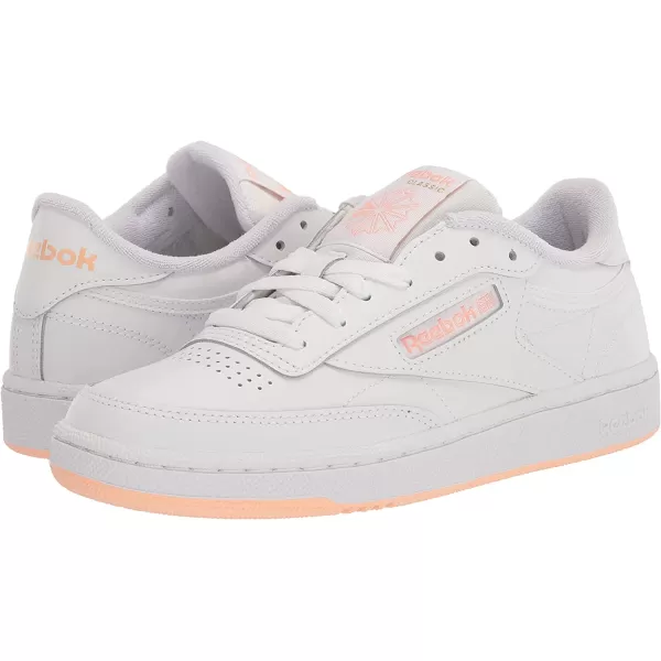 imageReebok Womens Club C Walking Shoe in White and Aura Orange
