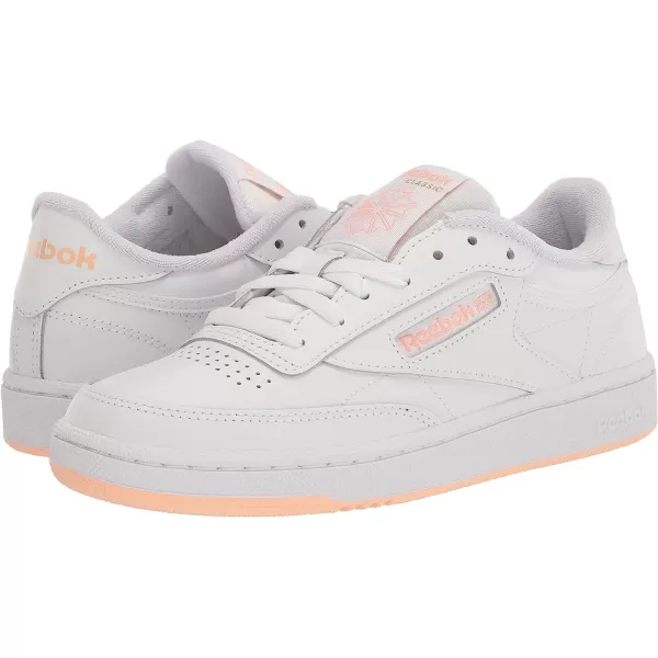 imageReebok Womens Club C Walking ShoeWhiteAura Orange