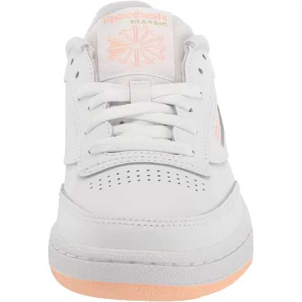 imageReebok Womens Club C Walking ShoeWhiteAura Orange