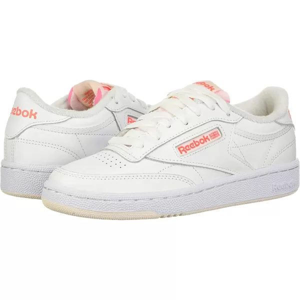 imageReebok Womens Club C Walking ShoeWhiteCeramic PinkOrange Flare