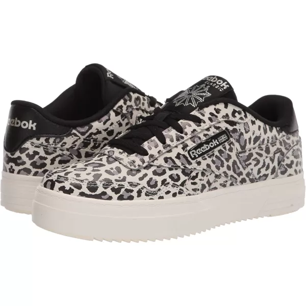 imageReebok Womens Club MEMT SneakerAnimal PrintBlackChalkFlint Grey Metallic