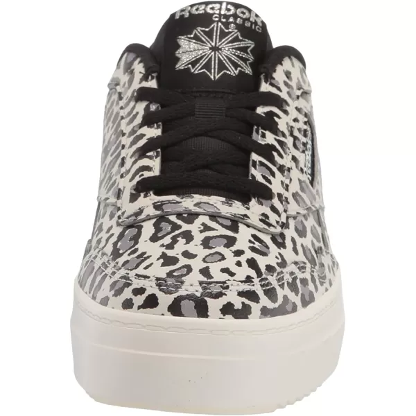 imageReebok Womens Club MEMT SneakerAnimal PrintBlackChalkFlint Grey Metallic