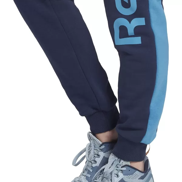 imageReebok Womens Core 10 French Terry Joggers with Adjustable Waistband and Vector Navy Big Logo