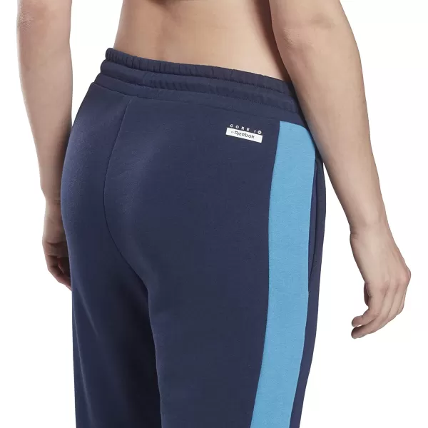 imageReebok Womens Core 10 French Terry Joggers with Adjustable Waistband and Vector Navy Big Logo