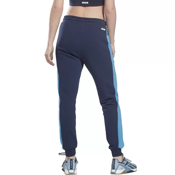 imageReebok Womens Core 10 French Terry Joggers with Adjustable Waistband and Vector Navy Big Logo