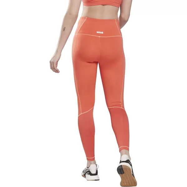 imageReebok Womens Core 10 HighRise Contrast Stitch Leggings Semi Orange Flare