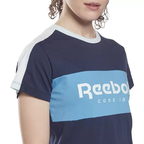 imageReebok Womens Core 10 Logo Tee Lightweight ShortSleeve Vector Navy