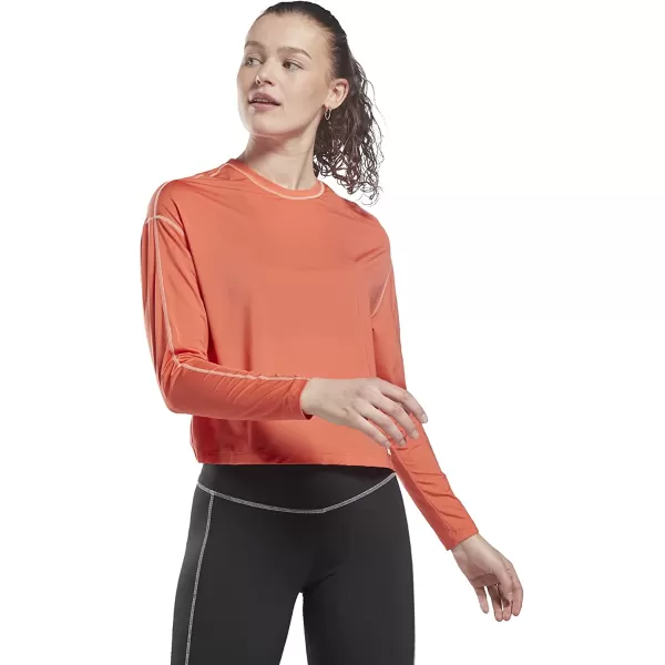 imageReebok Womens Core 10 Loose Fitting Long Sleeve Shirt in Semi Orange Flare