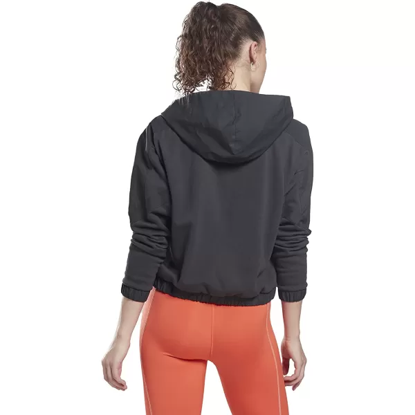imageReebok Womens Core 10 Oversized French Terry QuarterZip Hoodie in Night Black