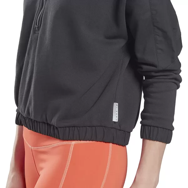 imageReebok Womens Core 10 Oversized French Terry QuarterZip Hoodie in Night Black