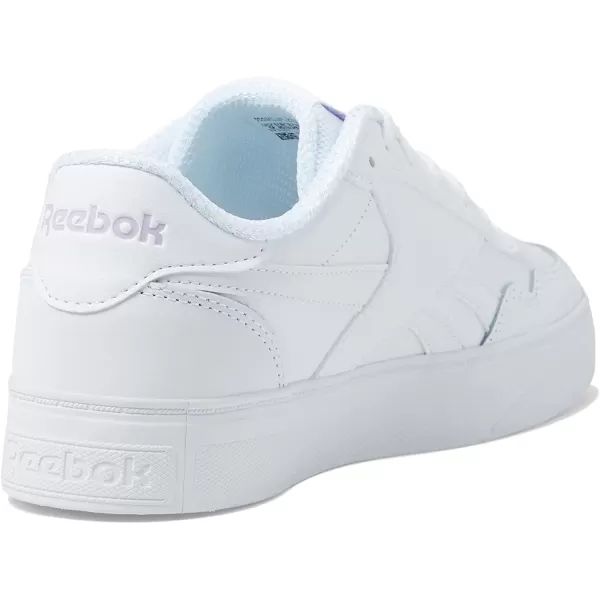 imageReebok Womens Court Advance Sneaker in White and Purple Oasis