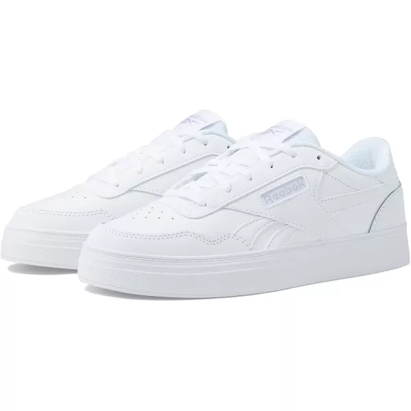 imageReebok Womens Court Advance Sneaker in White and Purple Oasis