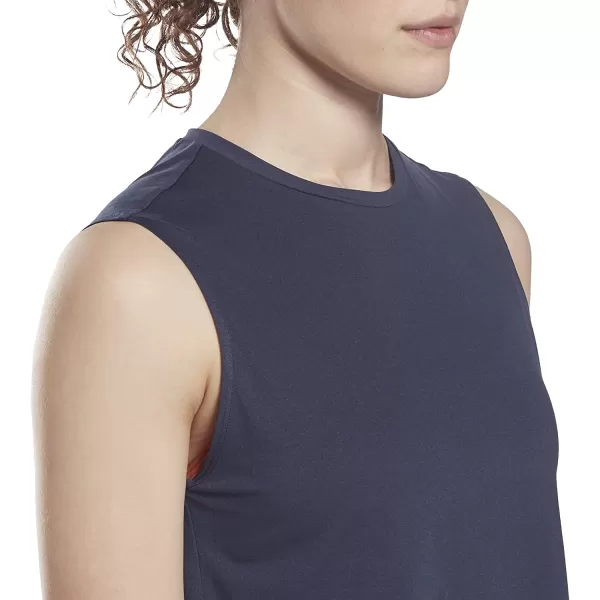 imageReebok Womens Crop Fitted Muscle Tank  Core 10 Vector Navy