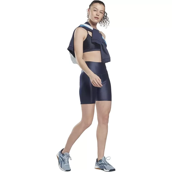 imageReebok Womens HighRise Shiny Bike Shorts Vector Navy