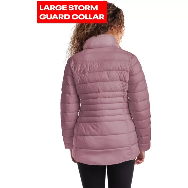 imageReebok Womens Jacket  Lightweight Puffer Parka Coat  Casual Jacket for Women SXLDark Dusty Rose