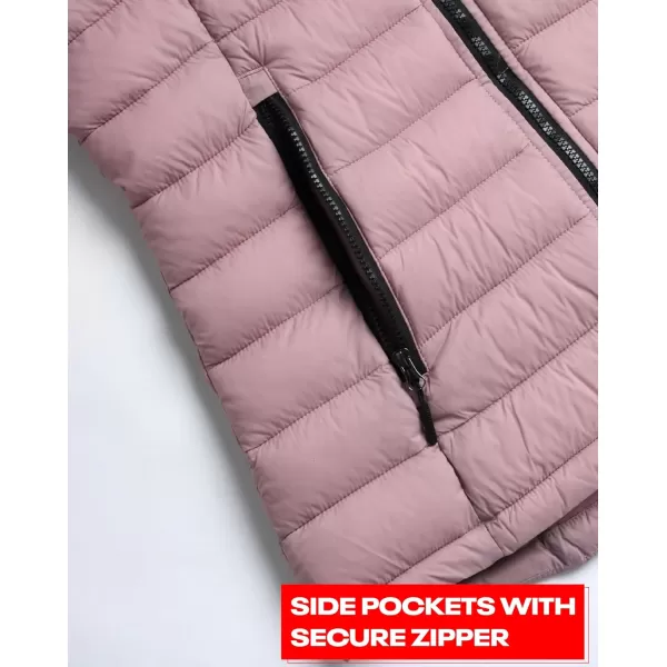 imageReebok Womens Jacket  Lightweight Puffer Parka Coat  Casual Jacket for Women SXLDusty Rose Pink