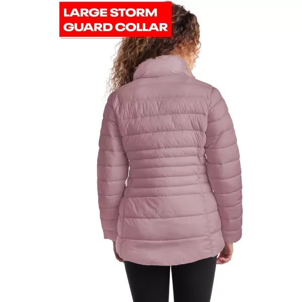 imageReebok Womens Jacket  Lightweight Puffer Parka Coat  Casual Jacket for Women SXLDusty Rose Pink
