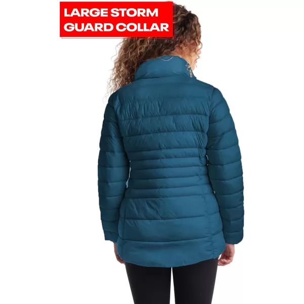 imageReebok Womens Jacket  Lightweight Puffer Parka Coat  Casual Jacket for Women SXLPeacock