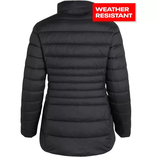 imageReebok Womens Jacket  Lightweight Puffer Parka Coat Storm Guard Collar  Active Outerwear Windbreaker Coat for Women SXLBlack