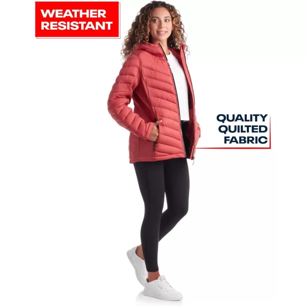 imageReebok Womens Jacket  Lightweight Quilted Puffer Parka Coat with Flex Stretch Panels  Casual Jacket for Women SXLSedona Rose