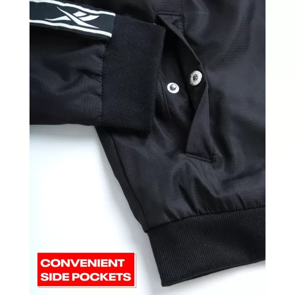 imageReebok Womens Jacket  Lightweight Weather Resistant Fleece Lined Windbreaker Coat  Classic Windbreaker for Women SXLBlack