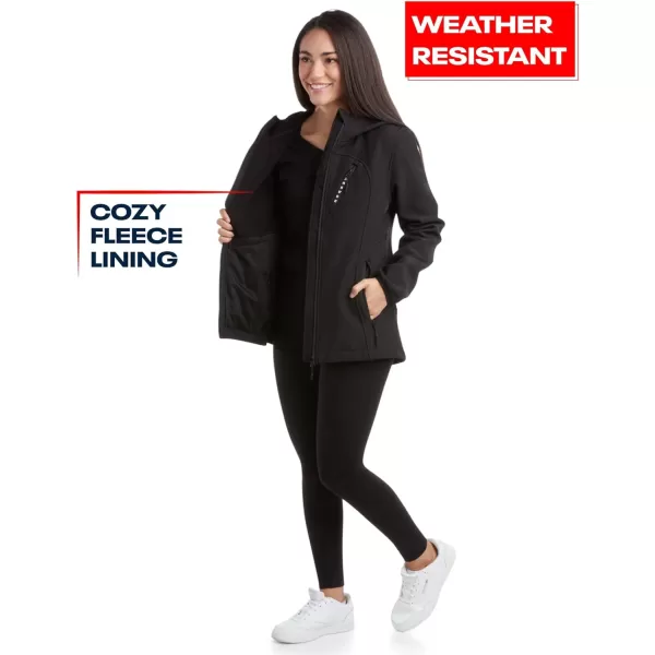 imageReebok Womens Jacket  Lightweight Weather Resistant Performance Fleece Lined Softshell Coat  Plus Size Coat for Women S3XBlack
