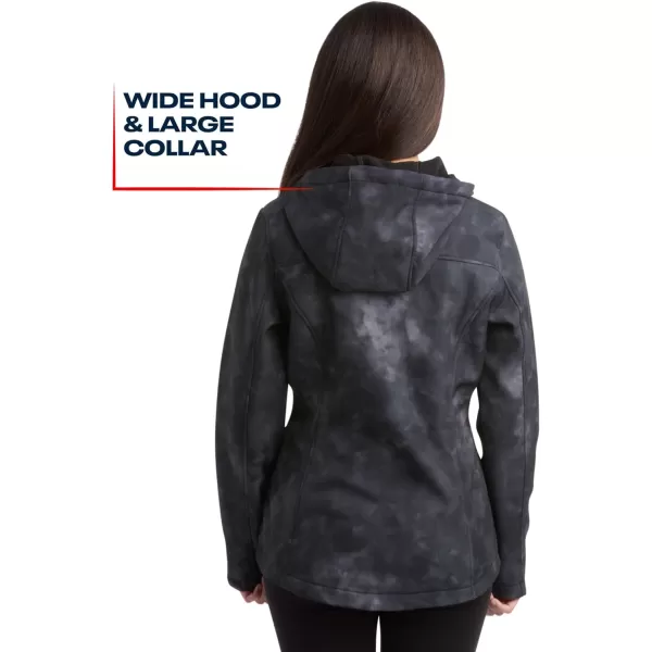 imageReebok Womens Jacket  Lightweight Weather Resistant Performance Fleece Lined Softshell Coat  Plus Size Coat for Women S3XBlack Tie Dye