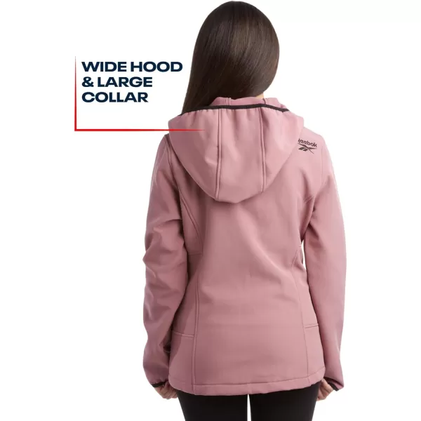 imageReebok Womens Jacket  Lightweight Weather Resistant Performance Fleece Lined Softshell Coat  Plus Size Coat for Women S3XDark Dusty Rose