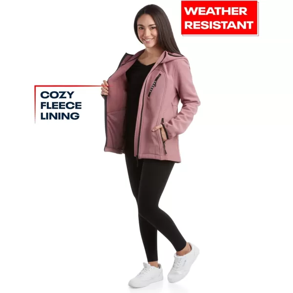 imageReebok Womens Jacket  Lightweight Weather Resistant Performance Fleece Lined Softshell Coat  Plus Size Coat for Women S3XDark Dusty Rose