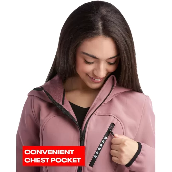 imageReebok Womens Jacket  Lightweight Weather Resistant Performance Fleece Lined Softshell Coat  Plus Size Coat for Women S3XDark Dusty Rose