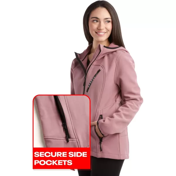 imageReebok Womens Jacket  Lightweight Weather Resistant Performance Fleece Lined Softshell Coat  Plus Size Coat for Women S3XDark Dusty Rose