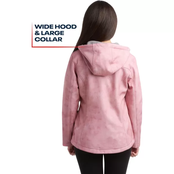 imageReebok Womens Jacket  Lightweight Weather Resistant Performance Fleece Lined Softshell Coat  Plus Size Coat for Women S3XDark Dusty Rose Tie Dye