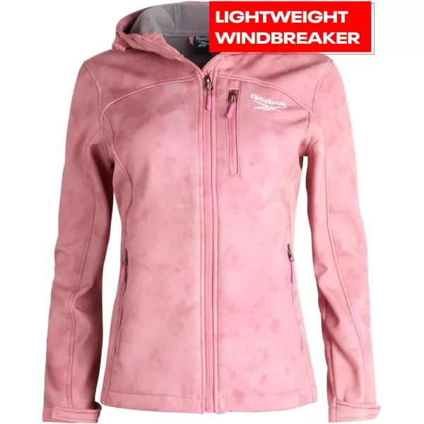 imageReebok Womens Jacket  Lightweight Weather Resistant Performance Fleece Lined Softshell Coat  Plus Size Coat for Women S3XDark Dusty Rose Tie Dye