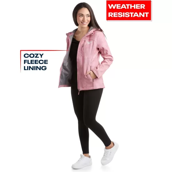 imageReebok Womens Jacket  Lightweight Weather Resistant Performance Fleece Lined Softshell Coat  Plus Size Coat for Women S3XDark Dusty Rose Tie Dye