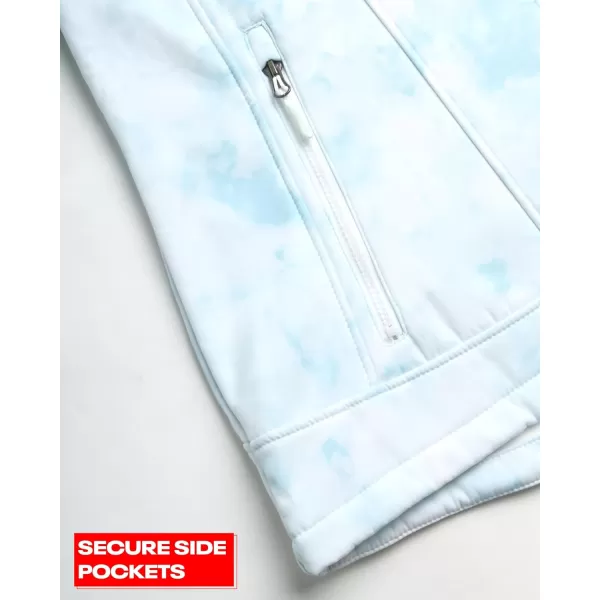 imageReebok Womens Jacket  Lightweight Weather Resistant Performance Fleece Lined Softshell Coat  Plus Size Coat for Women S3XLight Blue Tie Dye Prism