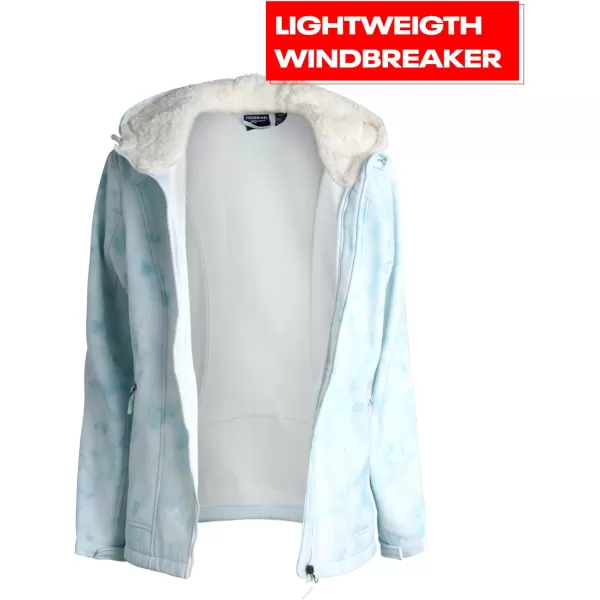 imageReebok Womens Jacket  Lightweight Weather Resistant Performance Fleece Lined Softshell Coat  Plus Size Coat for Women S3XLight Blue Tie Dye Prism