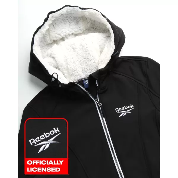imageReebok Womens Jacket  Lightweight Weather Resistant Performance Fleece Lined Softshell Coat  Plus Size Coat for Women S3XOnyx