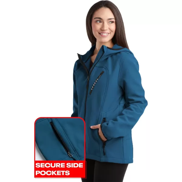 imageReebok Womens Jacket  Lightweight Weather Resistant Performance Fleece Lined Softshell Coat  Plus Size Coat for Women S3XPeacock